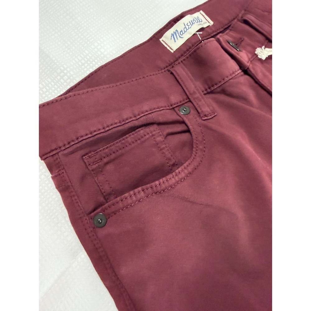 NWT Madewell Skinny Skinny Jeans Womens 28 Maroon Red Mid Rise Stretch 5-Pockets - Picture 4 of 12